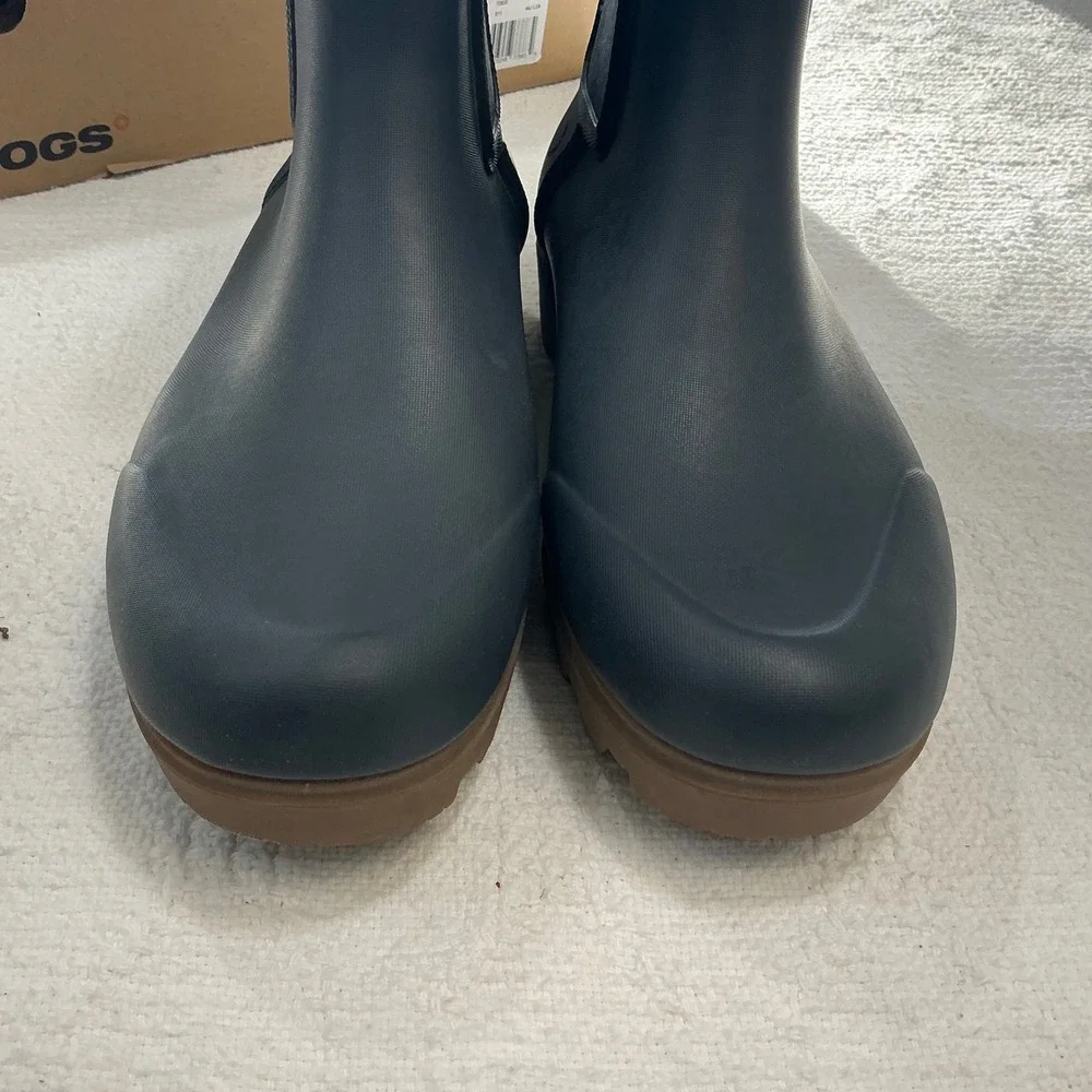Bogs‎ Holly Tall Chelsea Rain Boots Dark Blue Gray Waterproof Rubber Womens 10